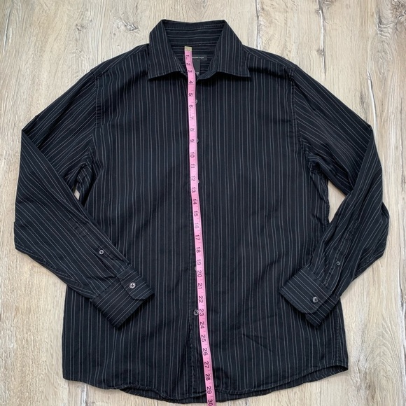 INC International Concepts Black Button Down Shirt Sz Large - Picture 6 of 8